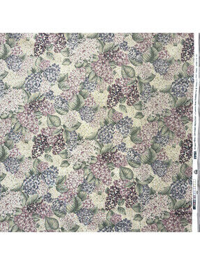 10 Yards Cranston Home Fashions Hydrangea Floral Cotton Fabric 60" Wide USA